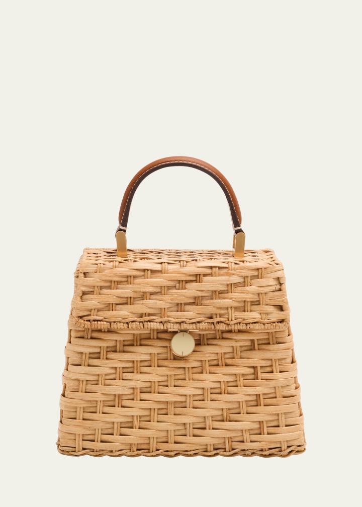 Sybil Rattan Top-Handle Bag