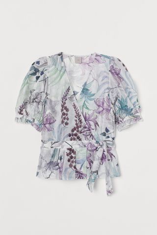H&M Lyocell-blend wrapover blouse