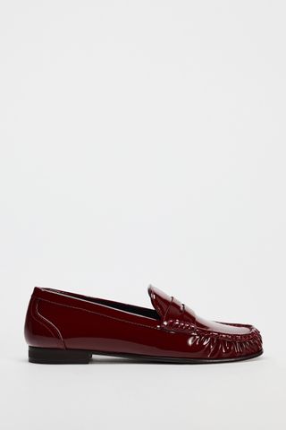 Faux Patent Leather Penny Loafers