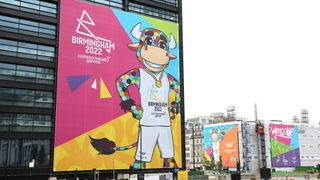 Signage for the 2022 Commonwealth Games in Birmingham, England.
