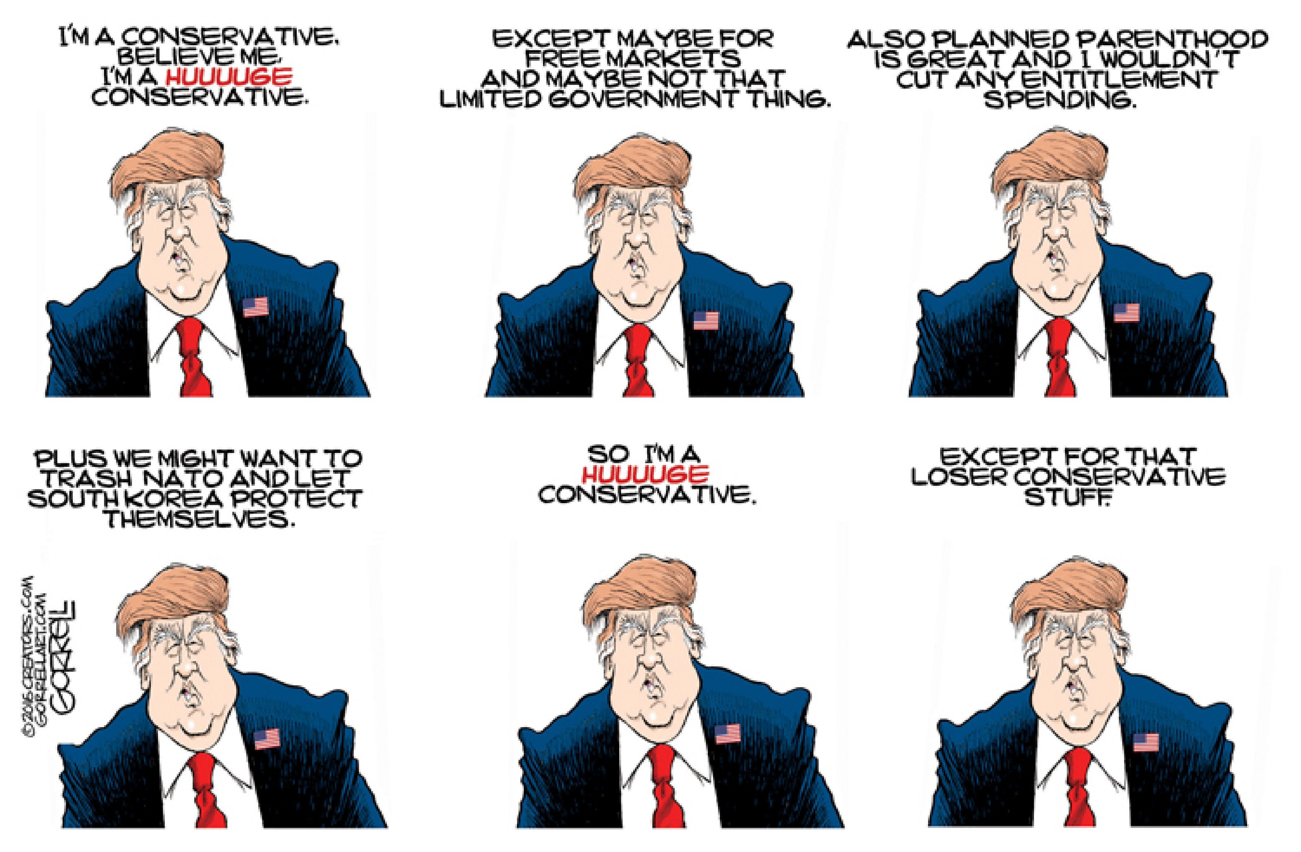 Political Cartoon U.S. Trump GOP 2016