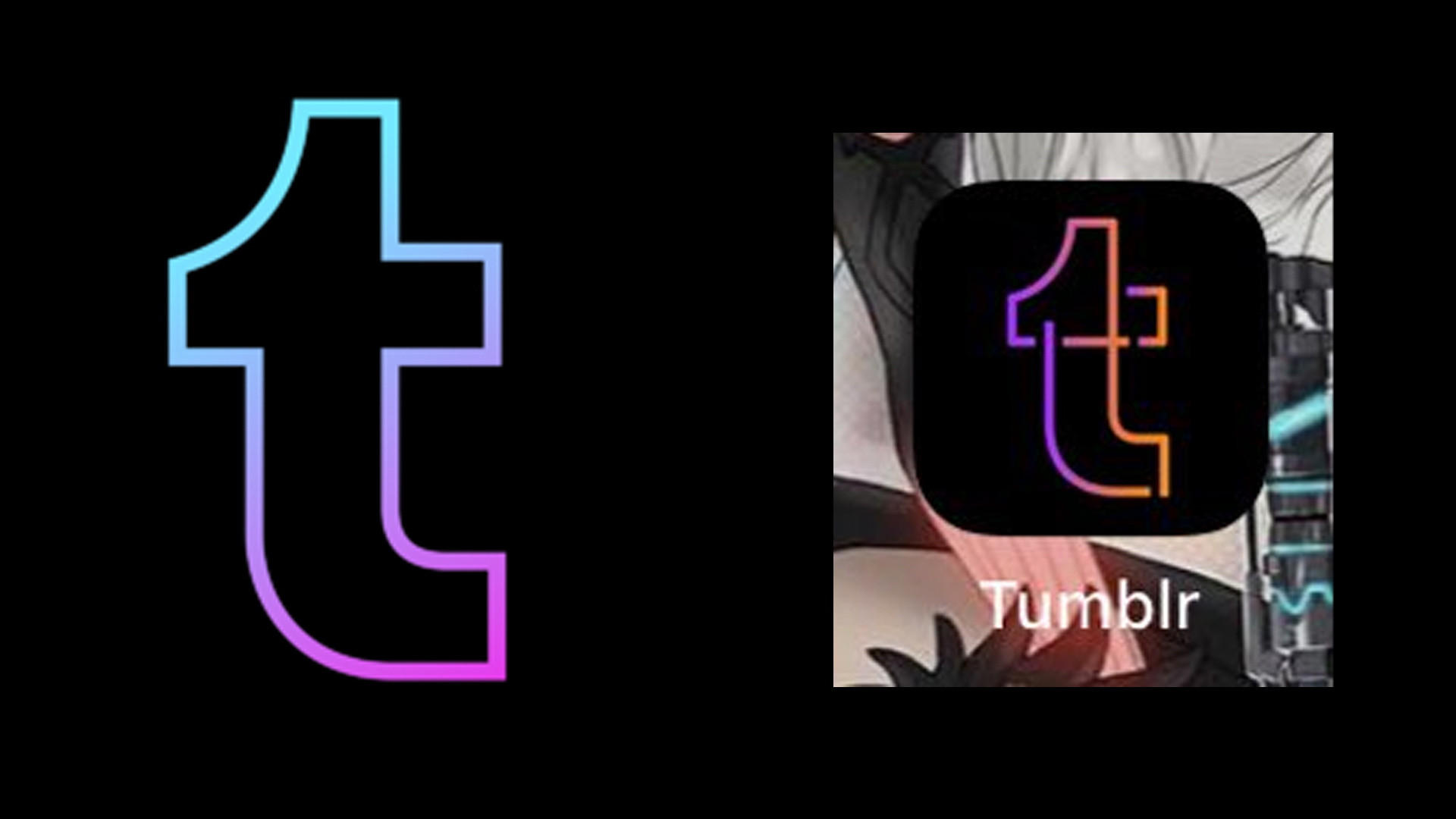 A comparison between the two Tumblr logos