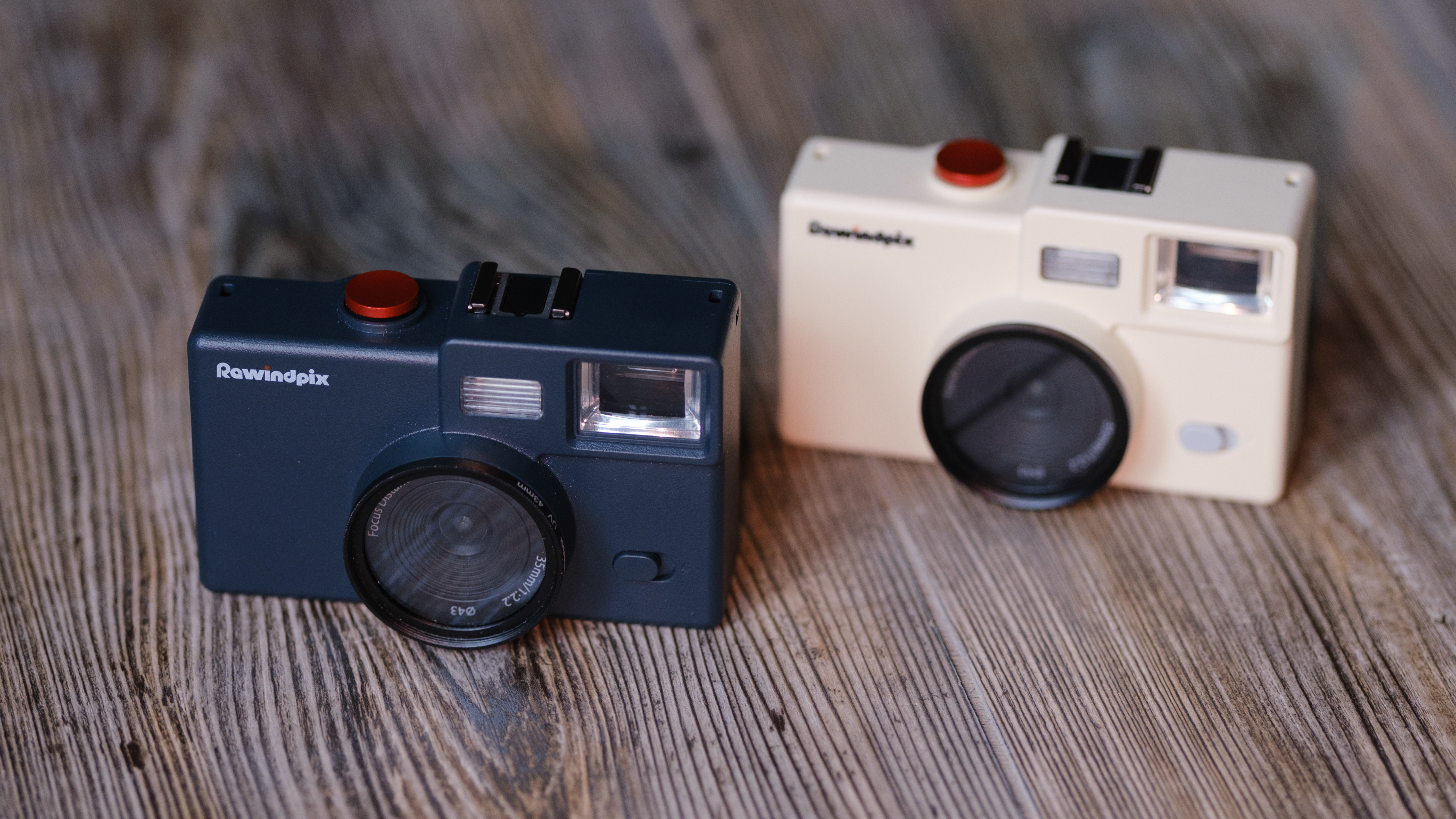 The Rewindpix on a wood background