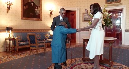 Viginia McLaurin, 106, dances with the Obamas
