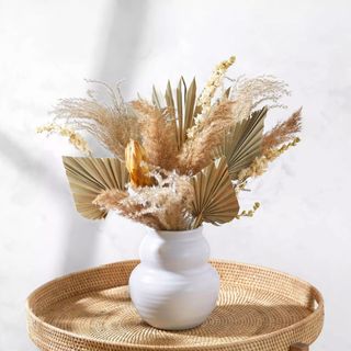 Vase of dried flowers