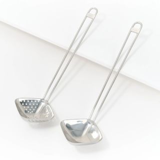 Martha Stewart 2-pc Signature SS Square Solid & Perforated Ladles