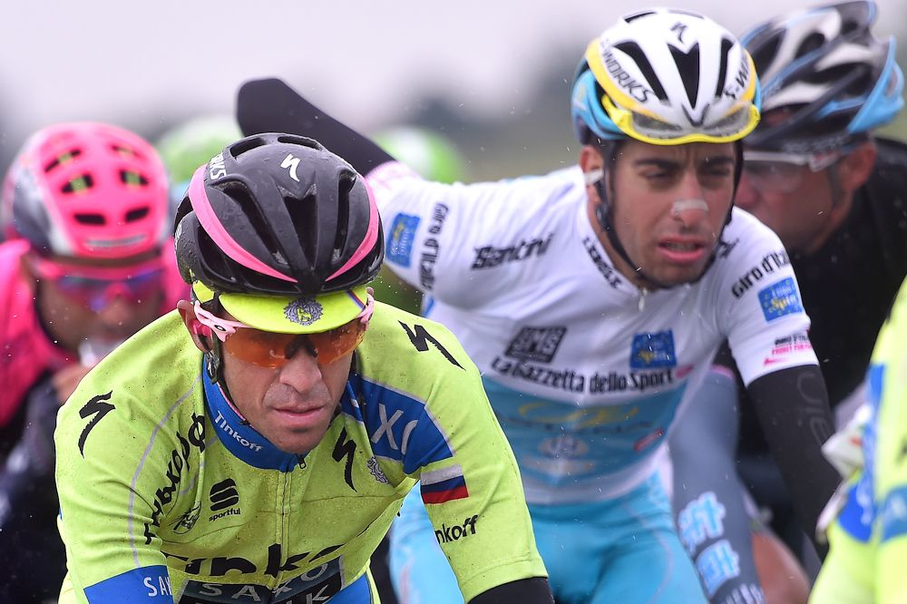 Alberto Contador with his shadow, Fabio Aru.