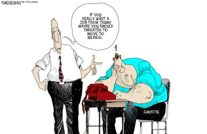 Political cartoon U.S. Chris Christie Donald Trump