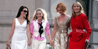 Kristin Davis, Sarah Jessica Parker, Cynthia Nixon and Kim Cattrall as Charlotte, Carrie, Miranda and Samantha in Sex and the City