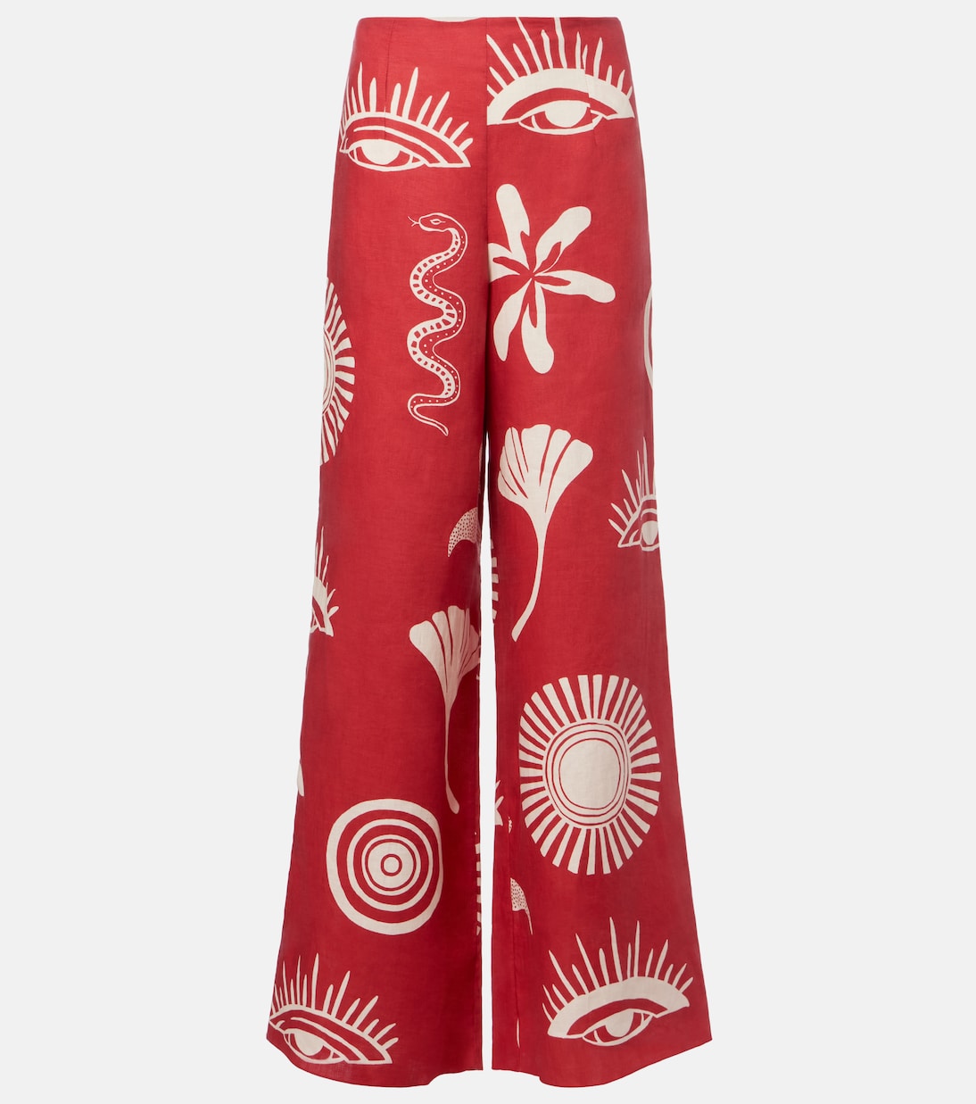 Toya Printed Linen Wide-Leg Pants