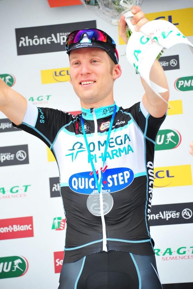 Jan Bakelants (Omega Pharma-QuickStep) celebrates his victory