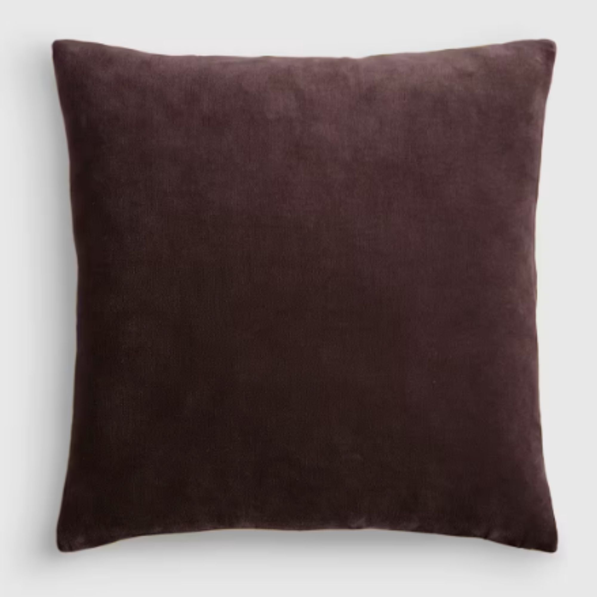 Square brown velvet pillow