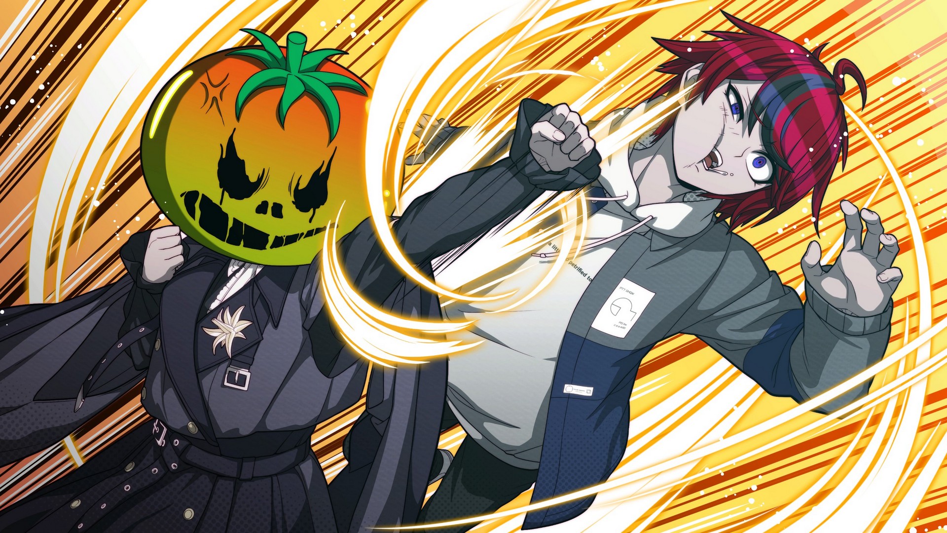 Kurara punches Takumi with a left jab in The Hundred Line: Last Defense Academy