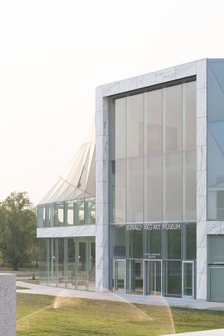 Buffalo AKG Art Museum opens, seen here detail of the exterior