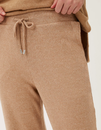 Jersey ribbed wide legged joggers: