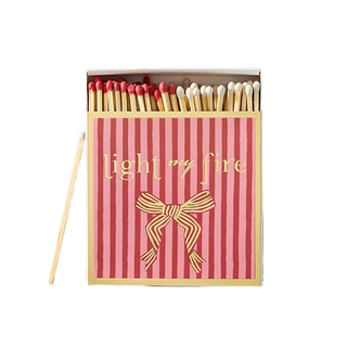 Striped background bow motif matchbox