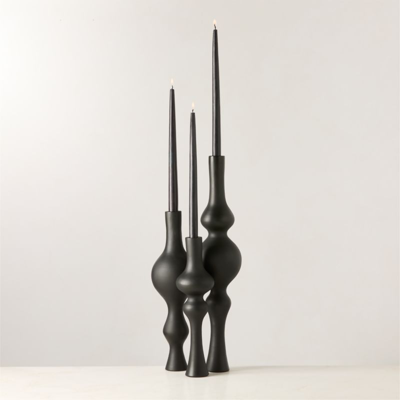 Desenhos Black Cast Aluminum Taper Candle Holder