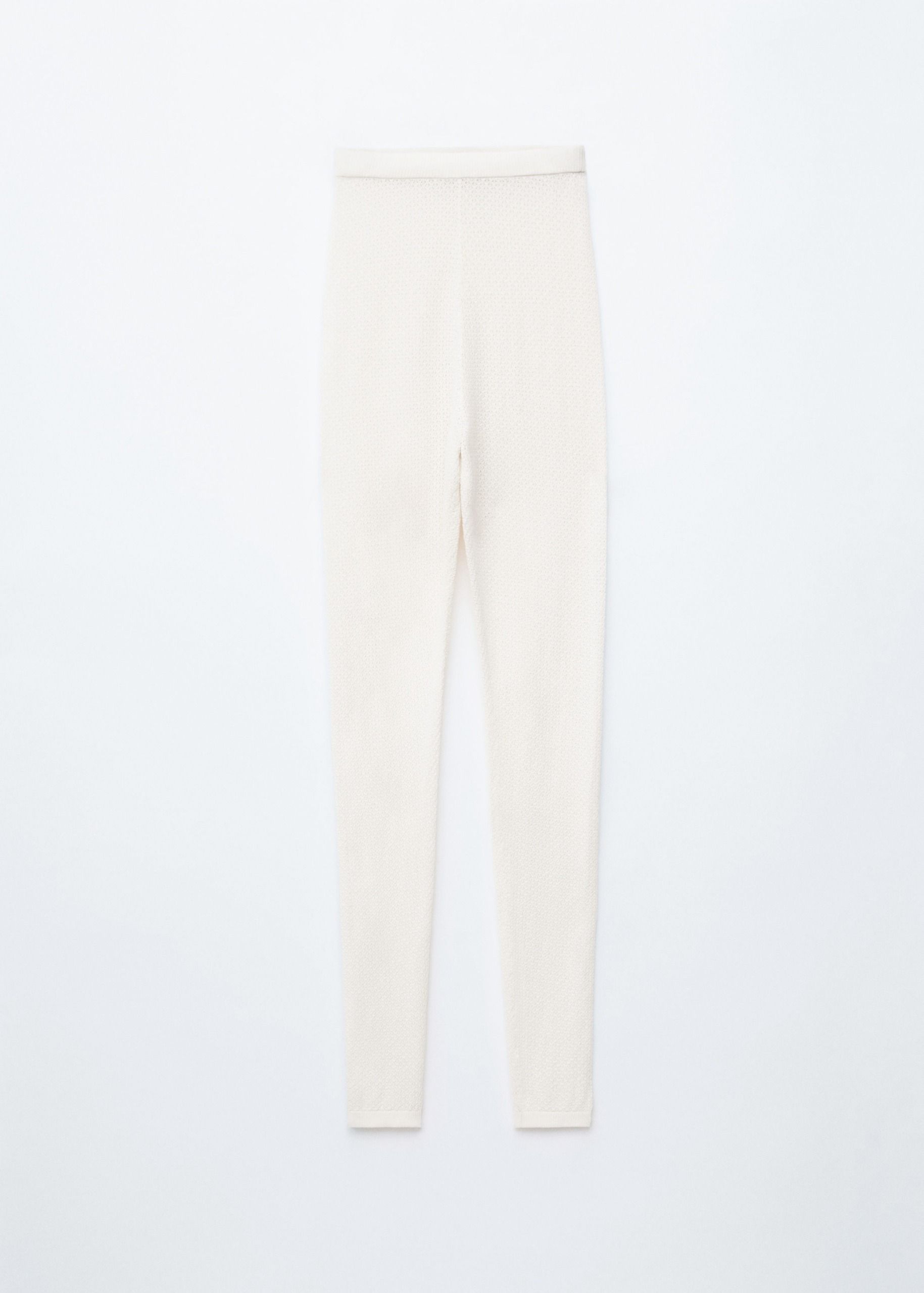 Pointelle-Knit Leggings - Cream