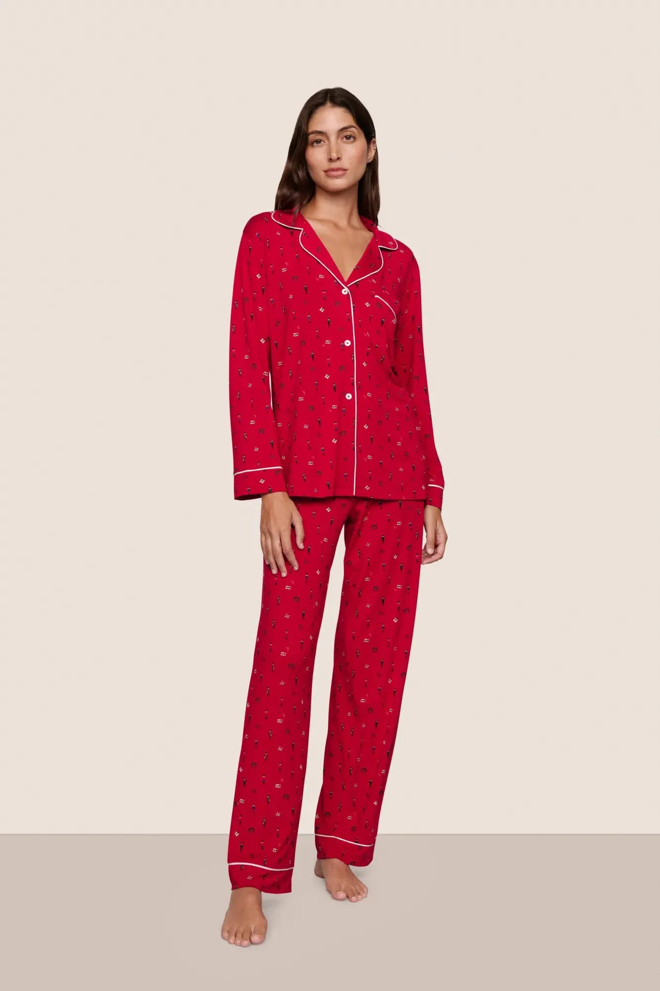 Gisele Printed Tencel&amp;trade; Modal Long Pj Set