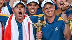 Rory McIlroy and Luke Donald celebrate Ryder Cup success in Rome in 2023