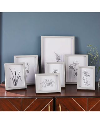 Multipack photo frames in white, black and grey