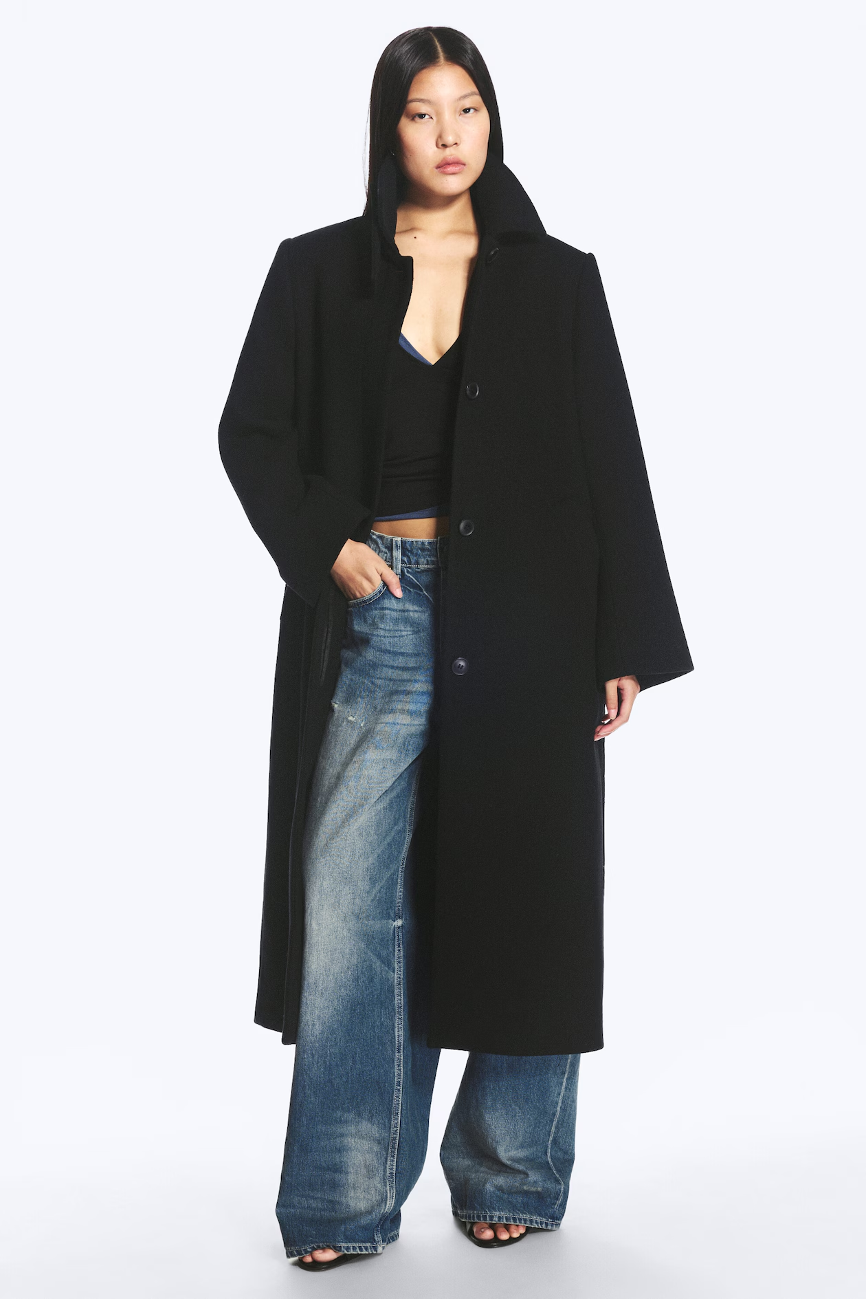 Weekday, LONG OVERSIZED WOOL-BLEND COAT