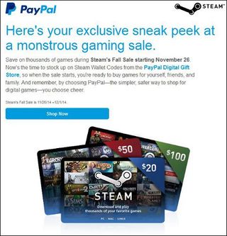 Steam Fall Sale email