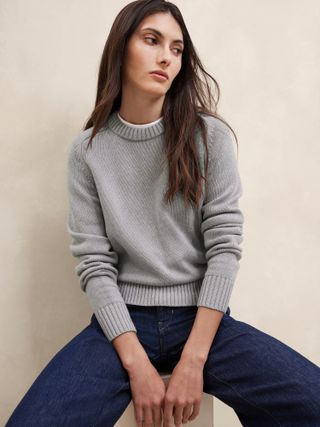 Banana Republic, Cotton-Silk Crew-Neck Sweater