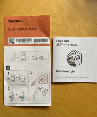 instruction manual for the Samsung Freestyle projector