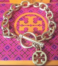 Tory Burch 2021 Gold Logo Toggle Bracelet | $34.99