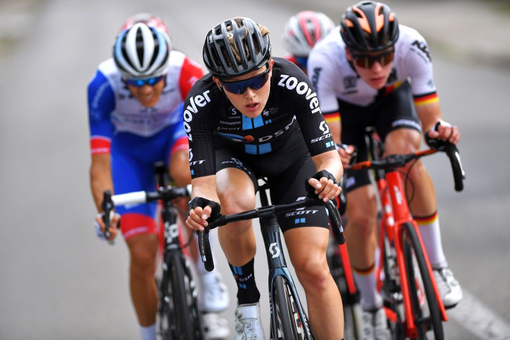 SAINTVULBAS FRANCE JULY 30 Michael Storer of Australia and Team Team DSM in the Breakaway during the 33rd Tour de lAin 2021 Stage 2 a 136km stage from Lagnieu to SaintVulbas tourdelain on July 30 2021 in SaintVulbas France Photo by Luc ClaessenGetty Images