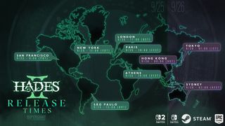 Hades 2 release times map and time zones