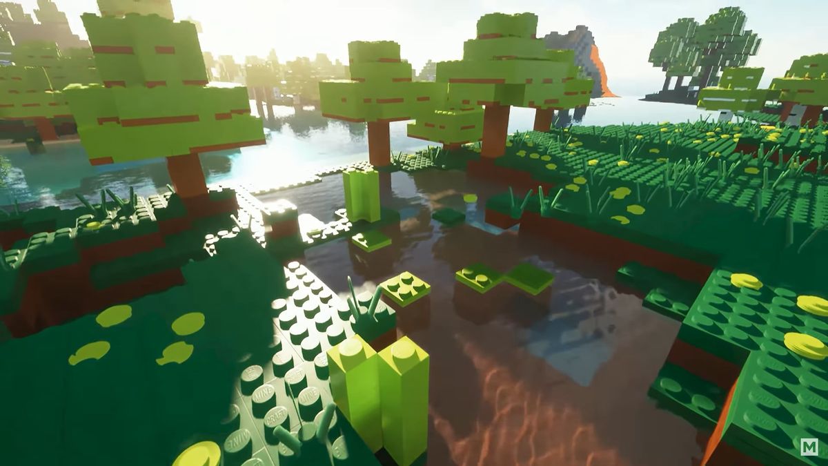 This texture pack turns Minecraft blocks into Lego bricks