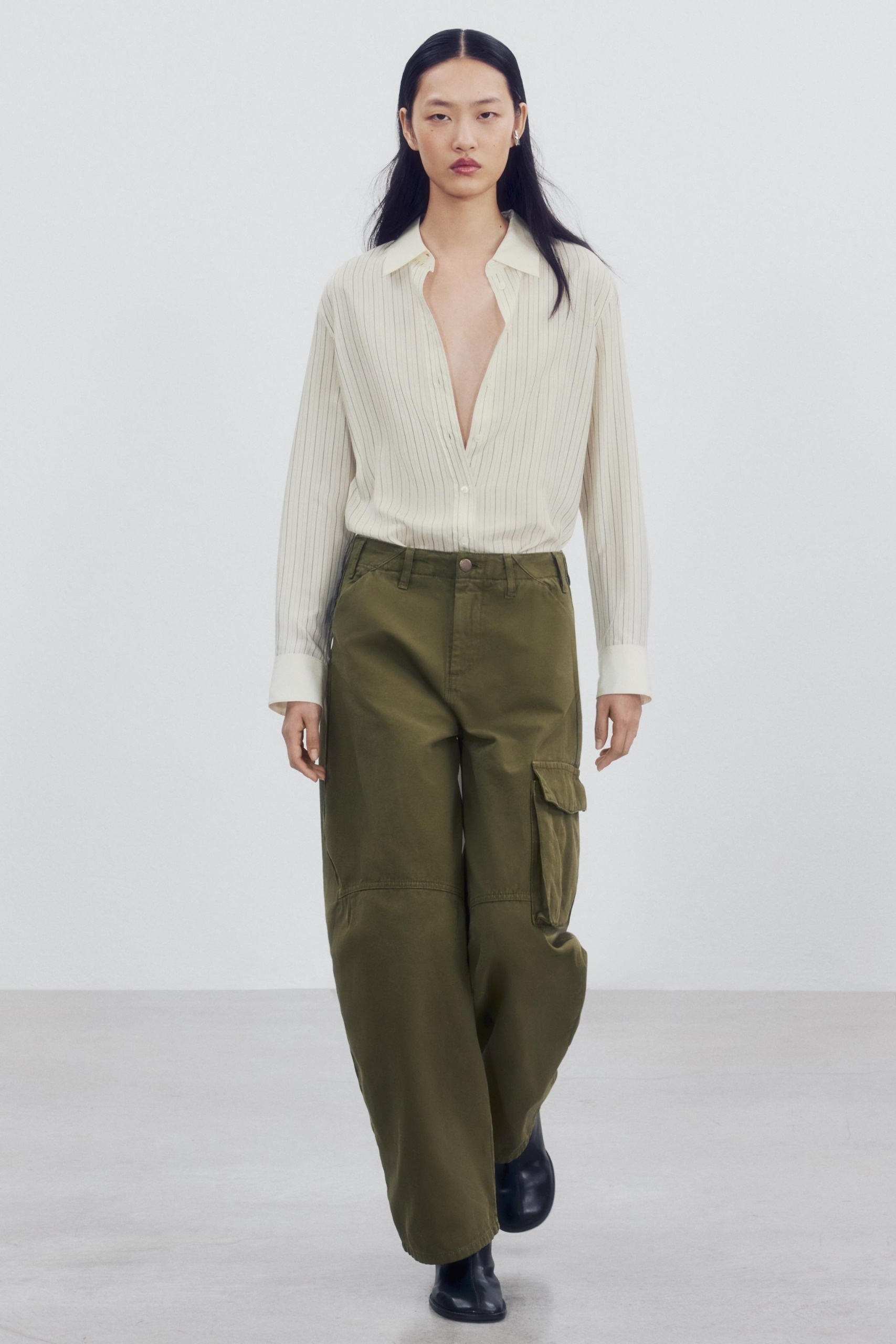 Zw Collection Cargo Trousers - Khaki - 6