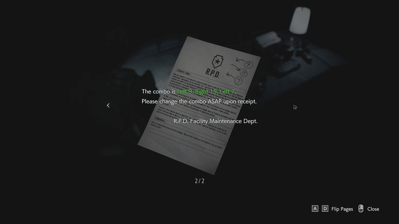 Resident Evil 3 Remake Locker Safe Codes Raccoon City Police Station West Office (1F)