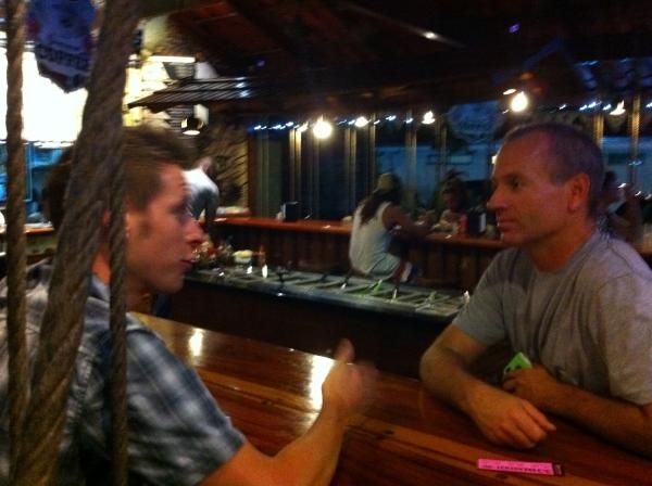 Ben Sonntag and Matt Ohran while waiting for fish tacos in Jaco