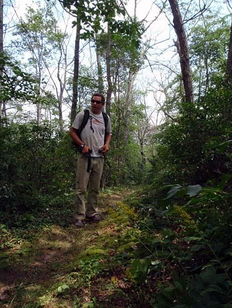 Surveying the trail before the race