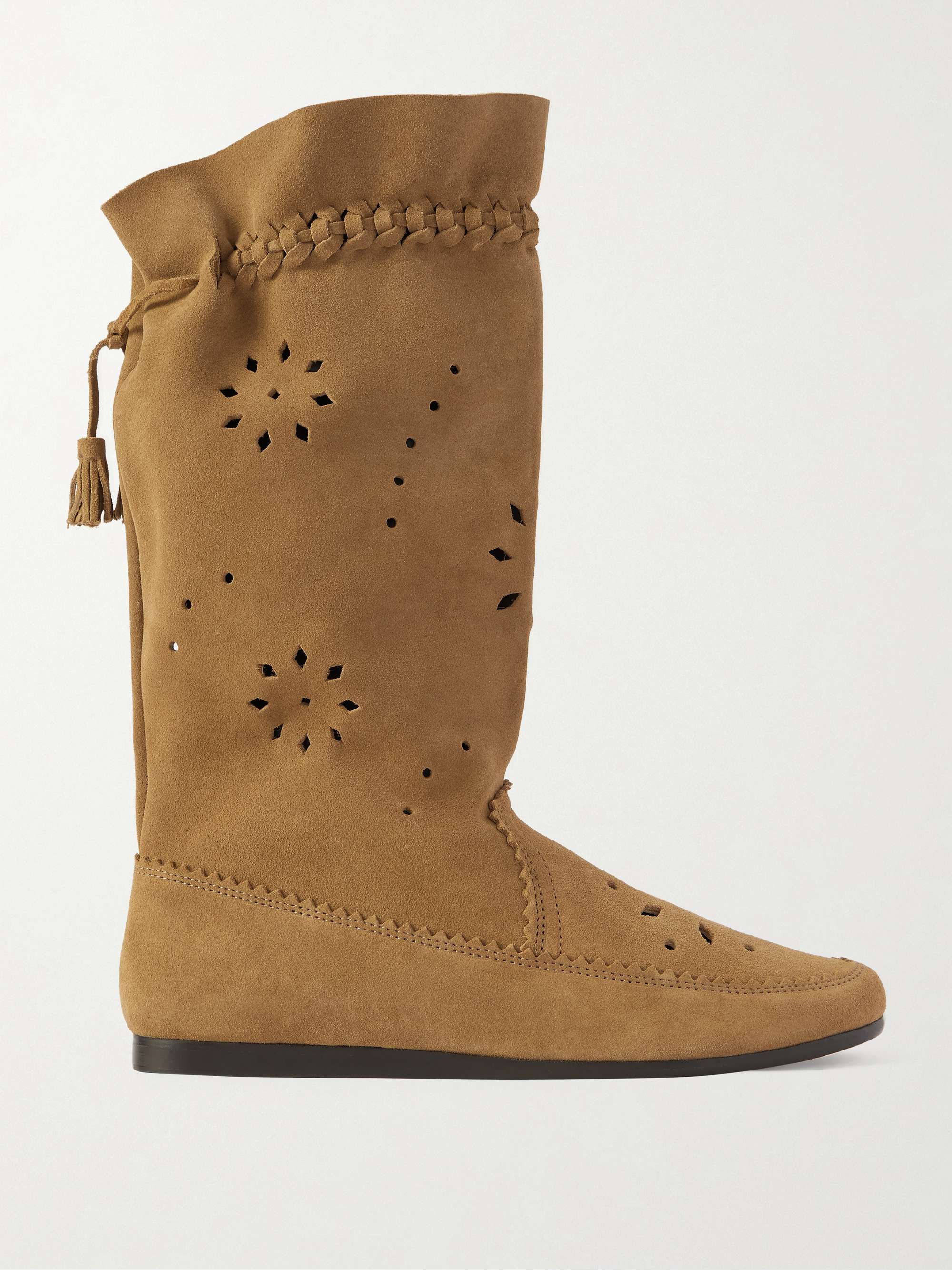 Welky Laser-Cut Suede Boots