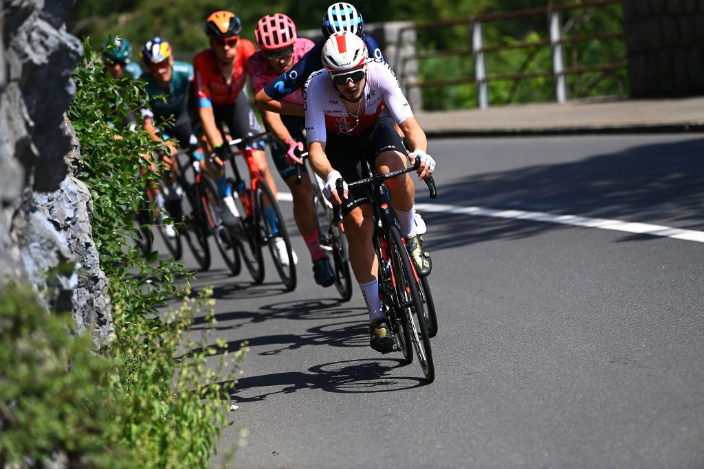 BRUNNEN SWITZERLAND JUNE 15 Tom Bohli of Switzerland and Team Cofidis competes leading the peloton during the 85th Tour de Suisse 2022 Stage 4 a 1908km stage from Grenchen to Brunnen ourdesuisse2022 WorldTour on June 15 2022 in Brunnen Switzerland Photo by Tim de WaeleGetty Images