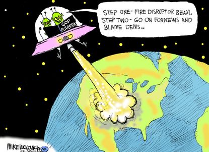 Political Cartoon U.S. aliens gop fox news democrats
