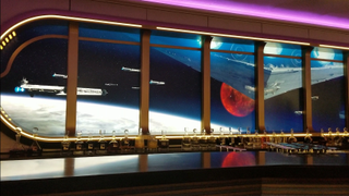Hyperspace Lounge Space window on Disney Wish