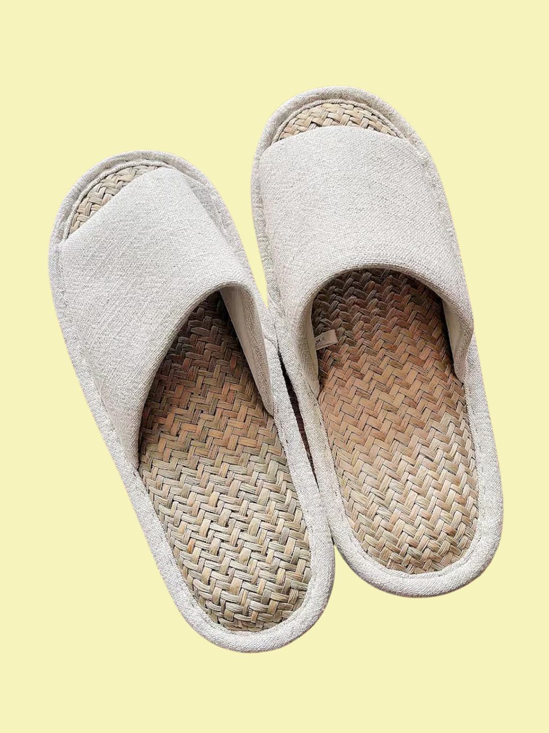 A pair of woven Japanese home slippers