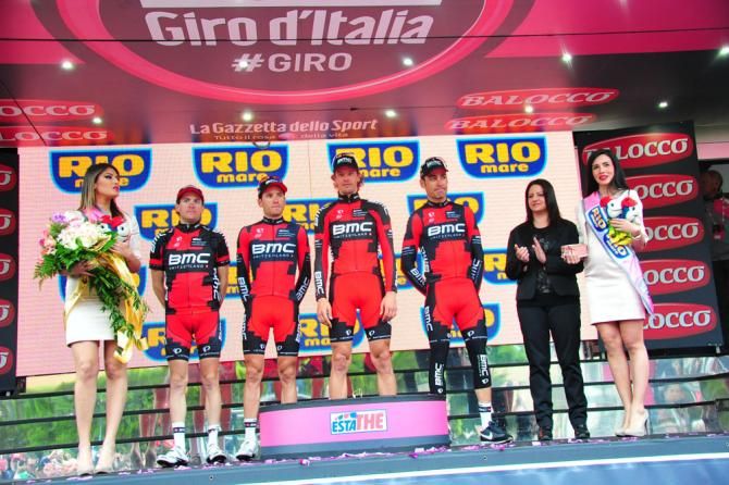 BMC Racing show off their colours at the start