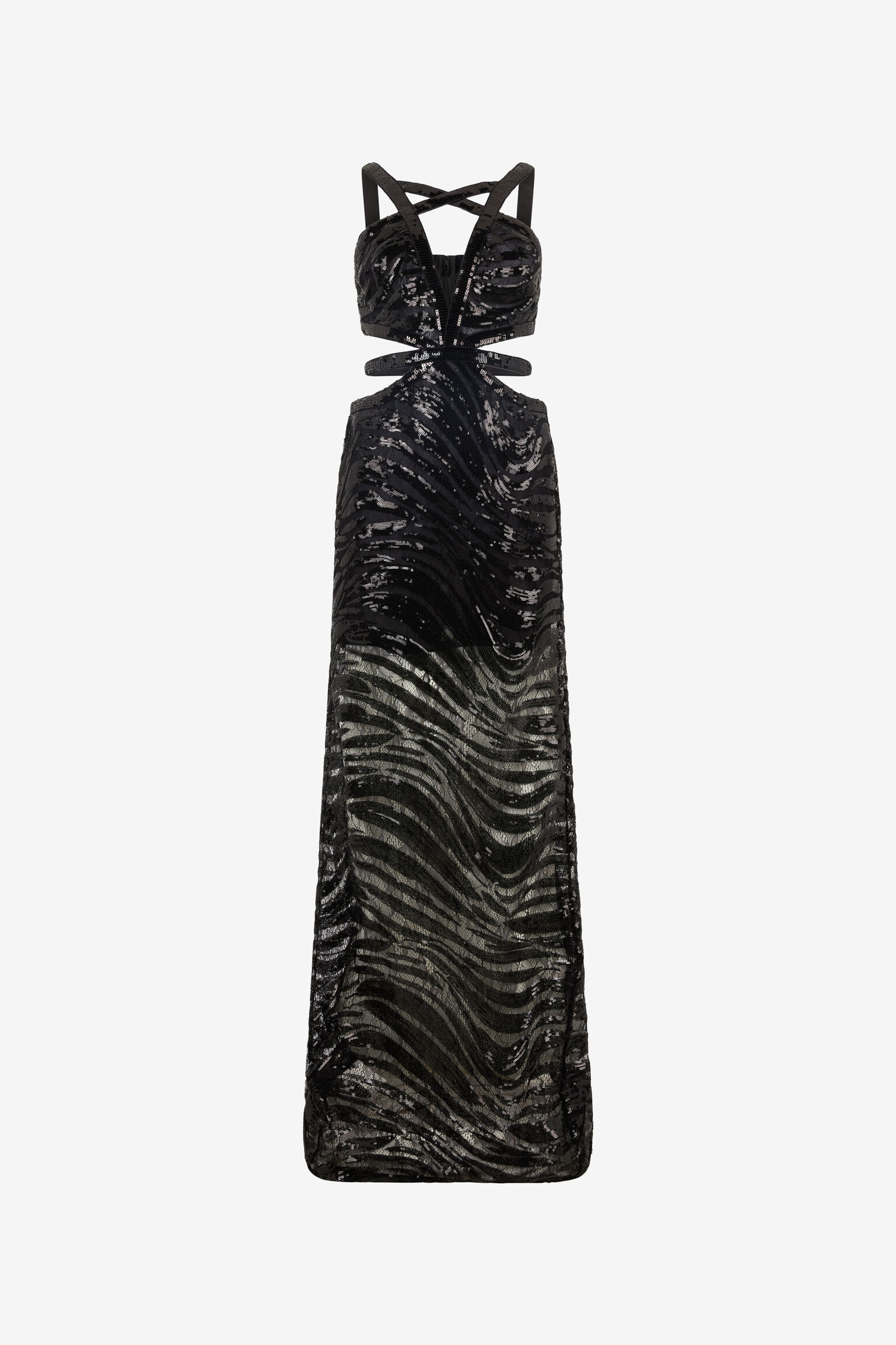 Roberto Cavalli, See-Through Dress With Sequined Zebra Pattern