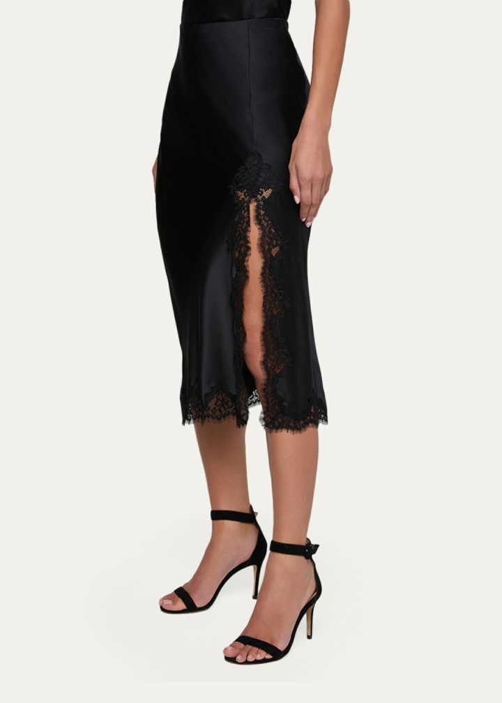 Tico Lace Silk Midi Skirt