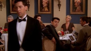 Joey chases down a waiter in the Friends episode "The One With Phoebe's Birthday Dinner."