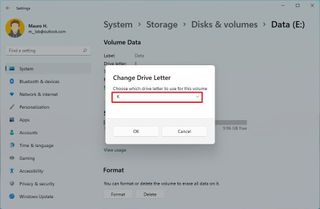 Choose new drive letter