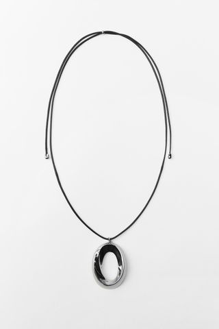 Cord Necklace With Circular Charm