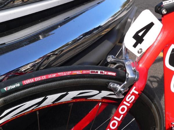 Haedo rolls on Vittoria Corsa CX-Evo tubular tires