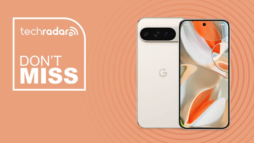 Google Pixel 9 Pro XL on peach background with don&#039;t miss text overlay